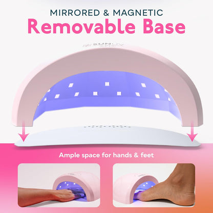 Luz UV para uñas de gel | 3 ajustes de temporizador | lámpara LED profesional | Sensor automático | Color rosa