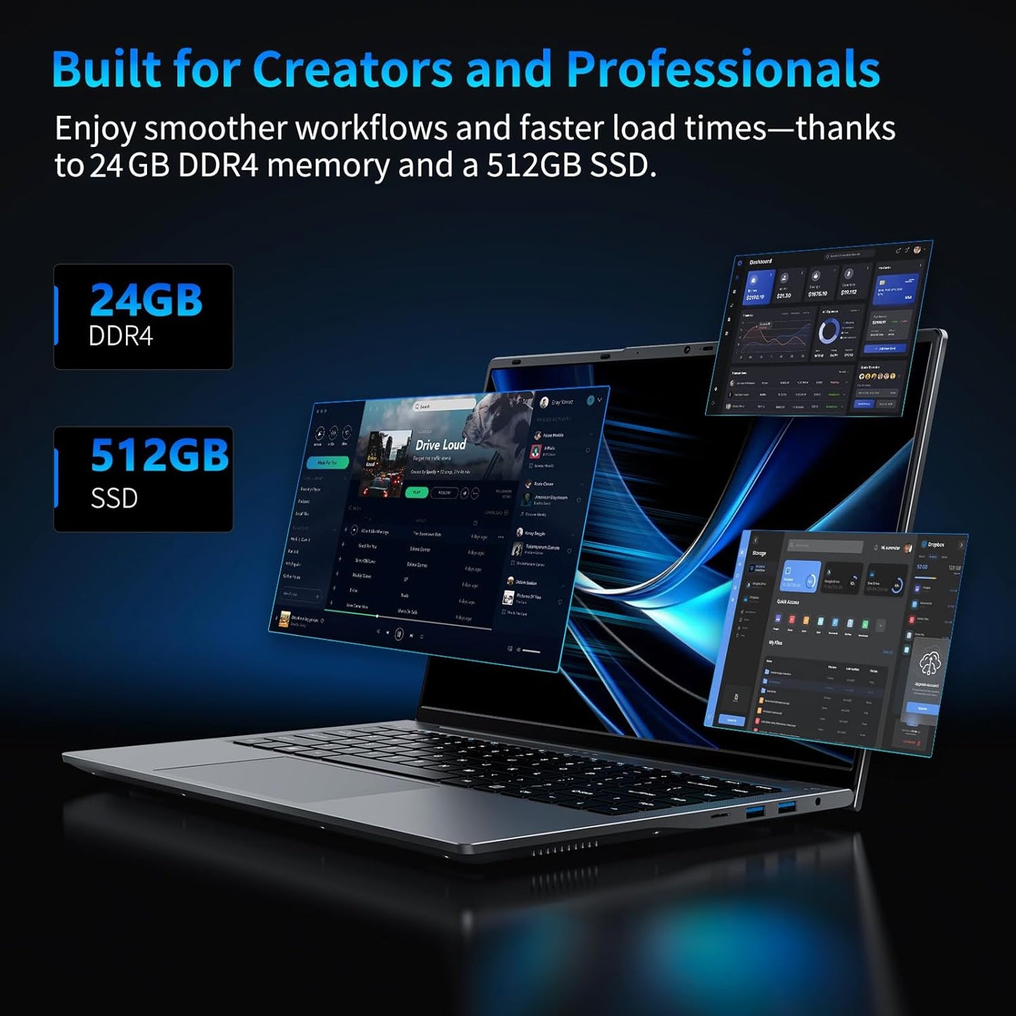 Laptop BWPED Core i5 de 15.3" | 24 GB + 512 GB