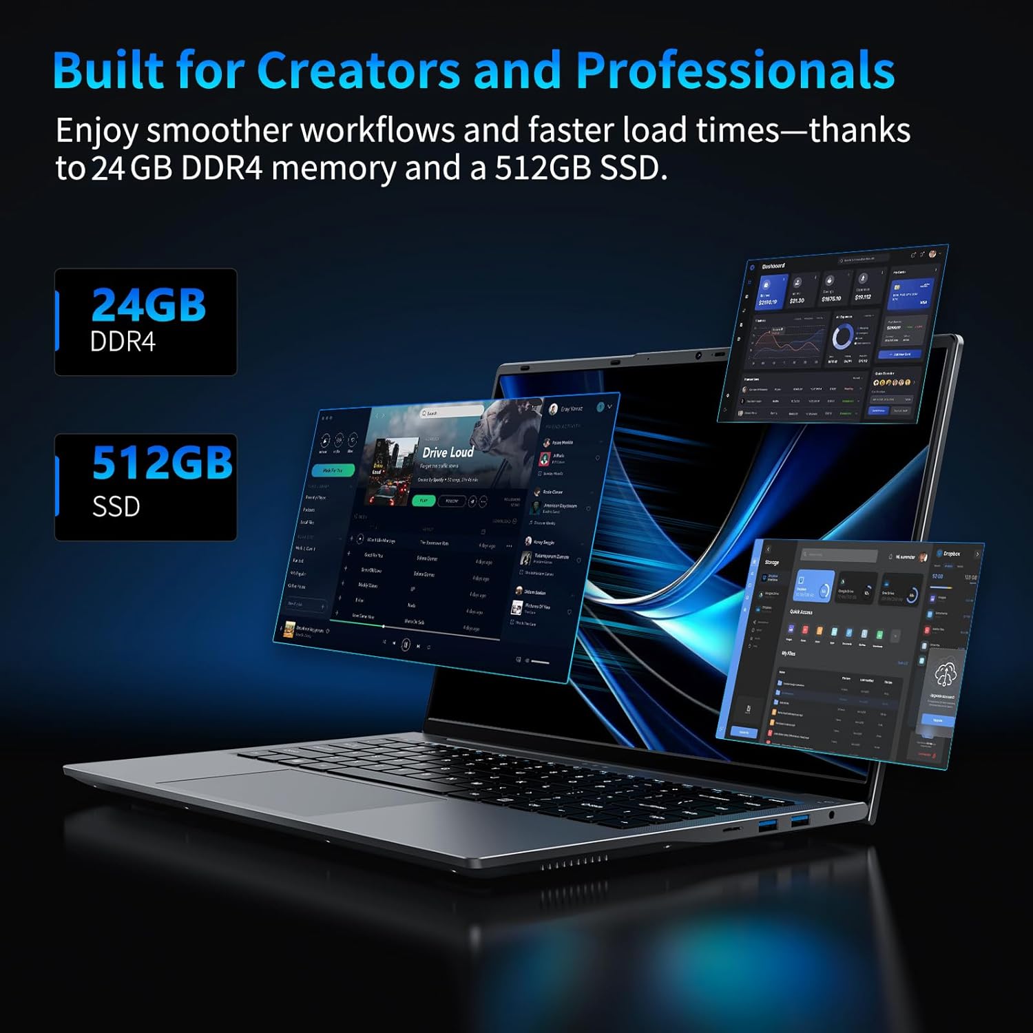 Laptop BWPED Core i5 de 15.3" | 24 GB + 512 GB