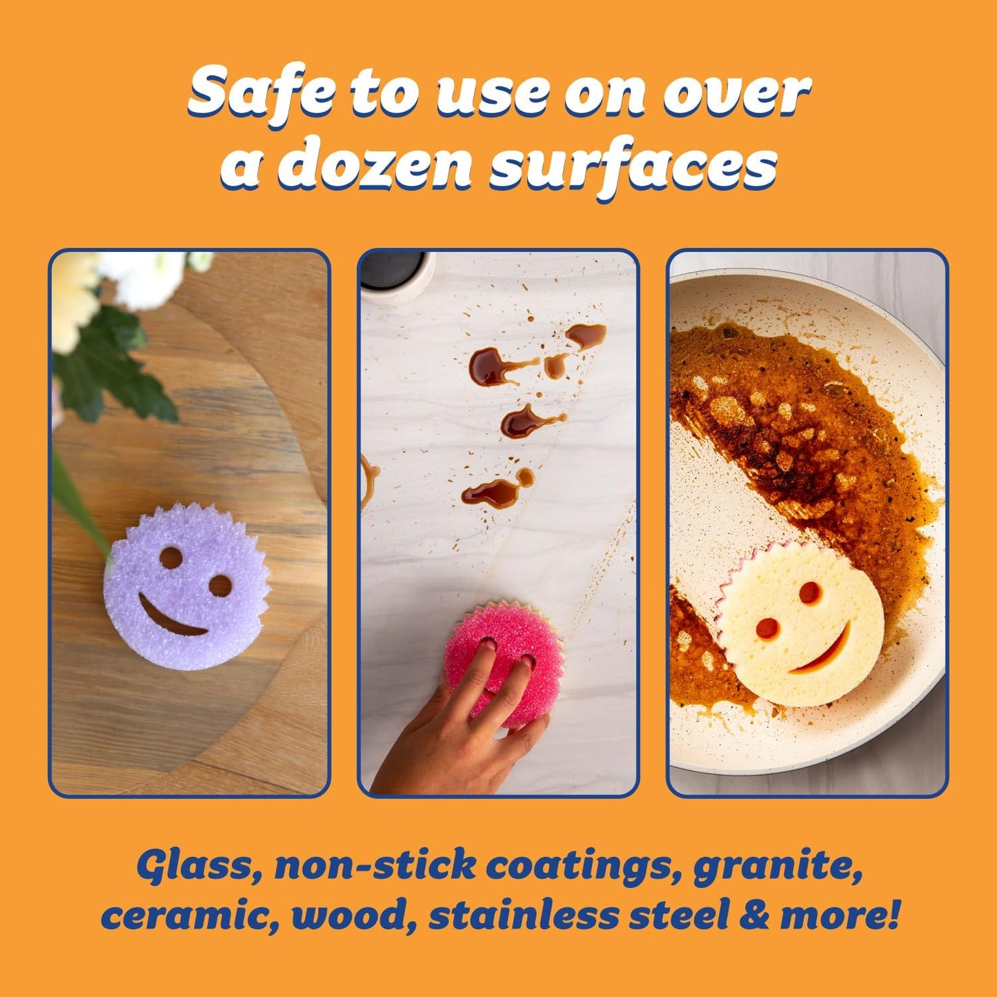 Esponjas de limpieza para lavar platos | Esponjas antirayas | Para cocina, baño o múltiples superficies | Doble cara para fregar | Scrub Daddy Scrub Mommy