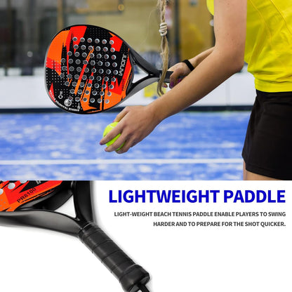 Padel Racket Carbon Fiber Surface with EVA Memory Flex Foam Core Lightweight Padel Racquet