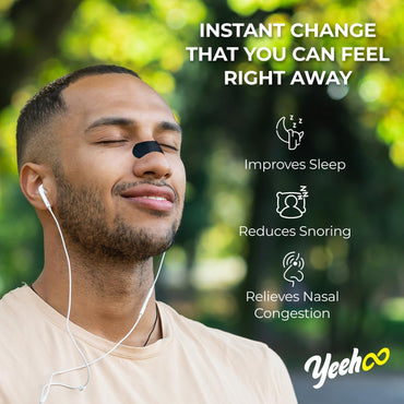YeeHoo Tiras Nasales Extra Fuerte – 30 Unidades | Alivio de Ronquidos y Congestión | Tiras Adhesivas Hipoalergénicas | Para Dormir y Hacer Deporte | Drug-Free