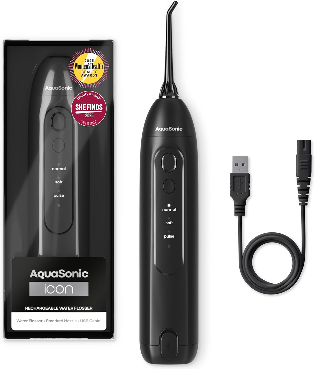 Irrigador Dental Portátil Icon – Flosser Eléctrico Recargable Inalámbrico, Resistente al Agua con 3 Modos, Punta de Chorro y Batería de Larga Duración – Ideal para Viajes, Brackets y Salud de Encías – Color Blush