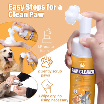 Limpiador de Patas para Perros y Gatos | Espuma Sin Enjuague con Cepillo de Silicona Integrado | 150 ml