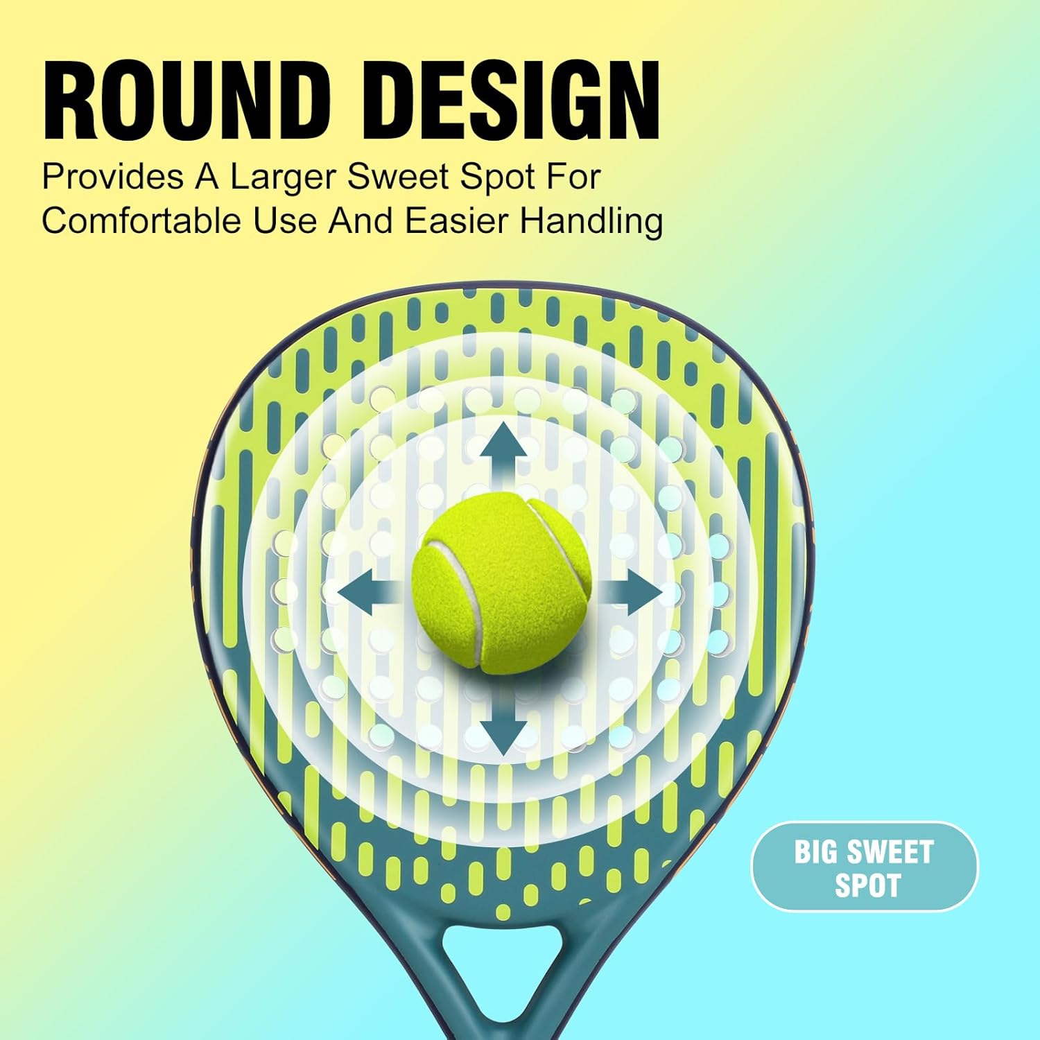 Padel Racket Carbon and Fiberglass Surface and EVA Memory Foam Core for Kids, Junior, Adult