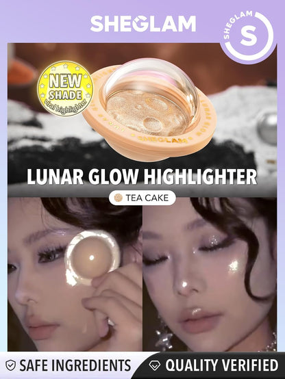 Iluminador facial Lunar Glow  | Con purpurina multicromática | Iluminador para ojos y rostro | Cremoso sedoso | Color: Tea Cake