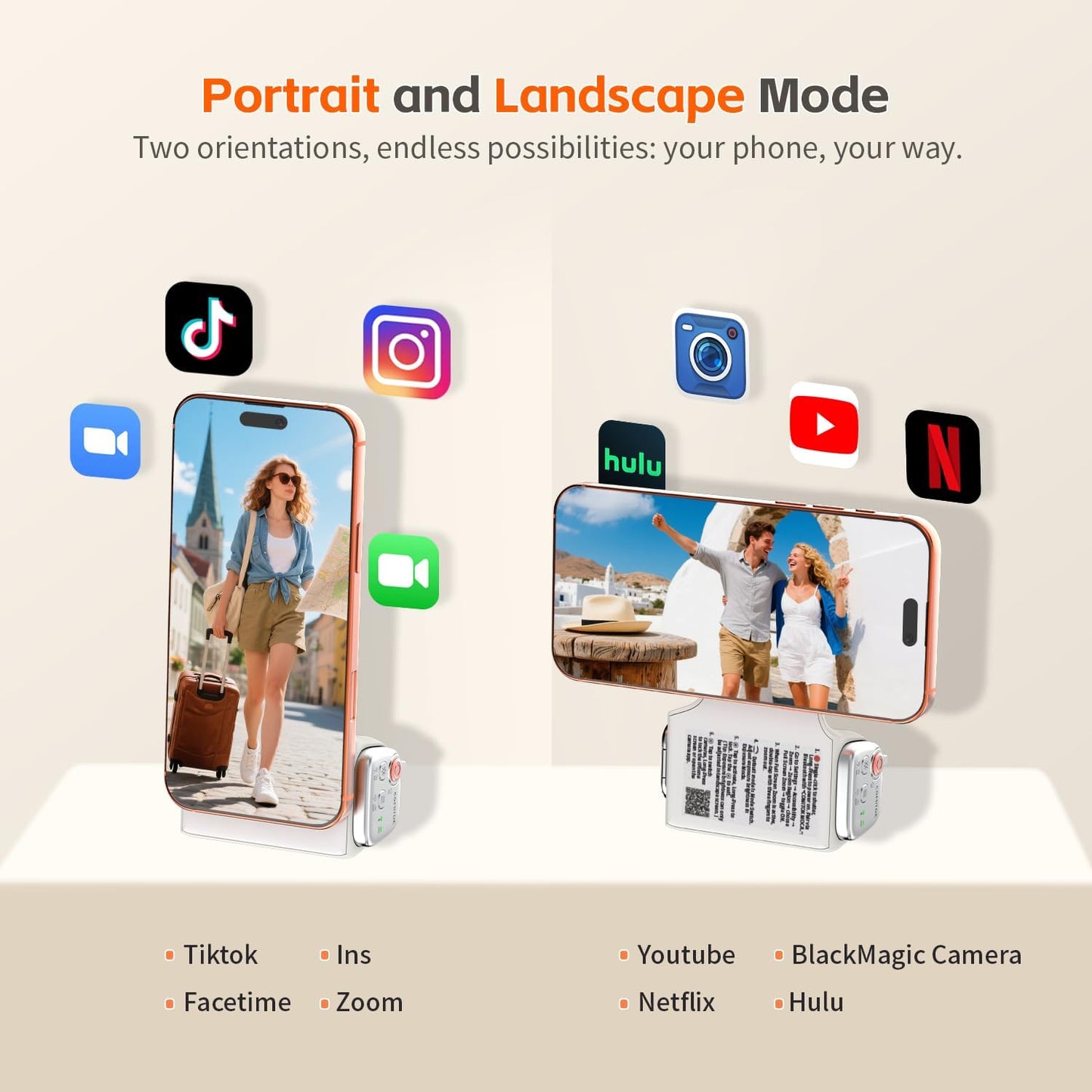 Accesorio para filmar | UGC | Compatible con iOS17 e iOS18 | Agarre magnético | Control remoto