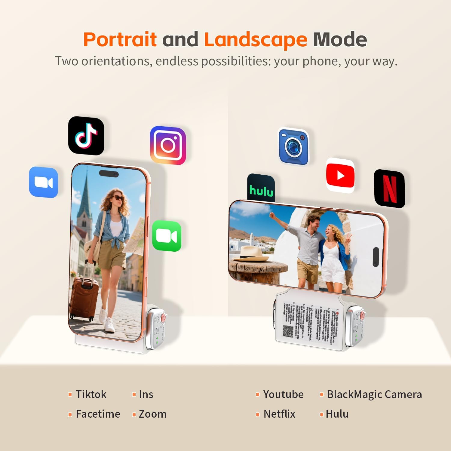 Accesorio para filmar | UGC | Compatible con iOS17 e iOS18 | Agarre magnético | Control remoto