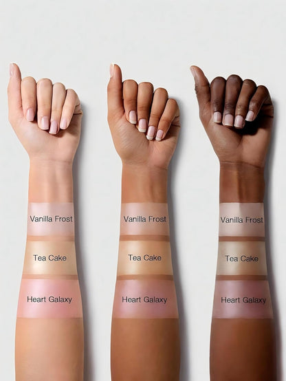 Iluminador facial Lunar Glow  | Con purpurina multicromática | Iluminador para ojos y rostro | Cremoso sedoso | Color: Galaxia de corazón