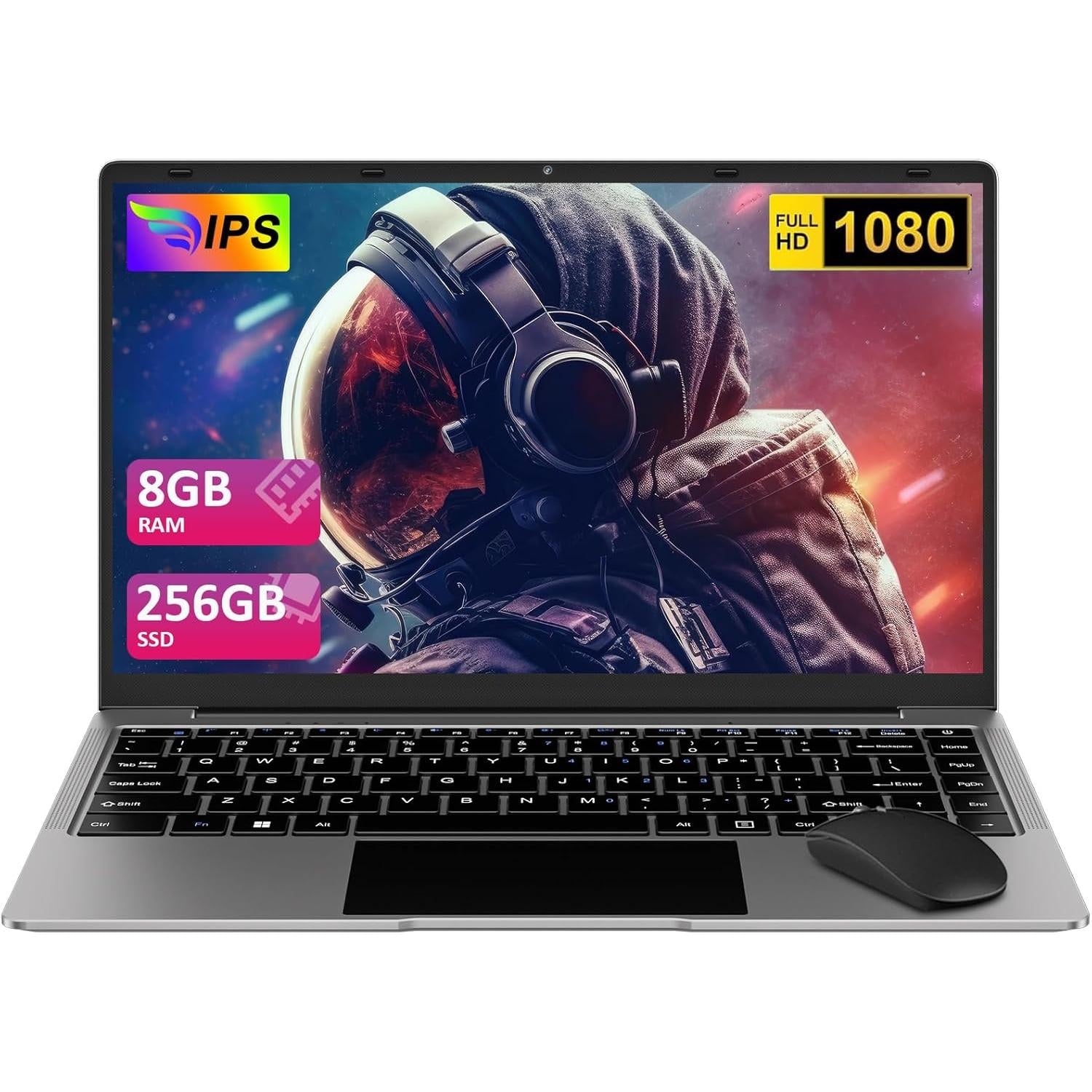 2025 14 Inch Laptop Computer Win 11 8GB+256GB SSD up to 1TB SSD Expand Laptops N4020 up to 2.8Ghz DDR4 1080P FHD Dual Wifi BT4.2 with Webcam Screen Projection Function for Business Student-Silver