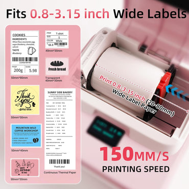 Impresora térmica de etiquetas | Bluetooth | 3.15 pulgadas | Compatible con teléfono y PC | Códigos de barras, etiquetas