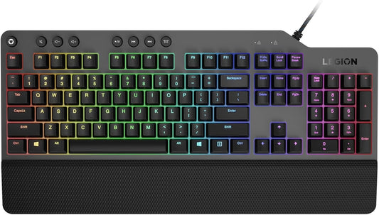 Lenovo Legion K500 Teclado Mecánico Gamer RGB – Diseño Minimalista, Switches Rojos, Descanso para Muñeca Desmontable