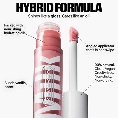 Milk Makeup Odyssey Lip Oil Gloss - for Fuller and Glossy Lips - Long Lasting Moisture - Semi-Sheer Color - Vegan Cruelty Free