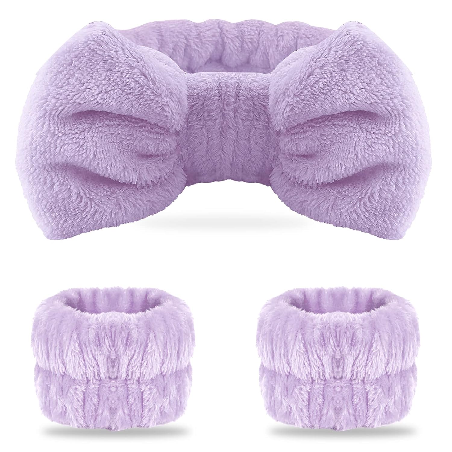 Diademas de maquillaje - 1 diadema de spa negra +  2 muñequeras absorbentes 