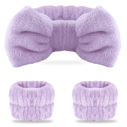 Diademas de maquillaje - 1 diadema de spa negra +  2 muñequeras absorbentes 