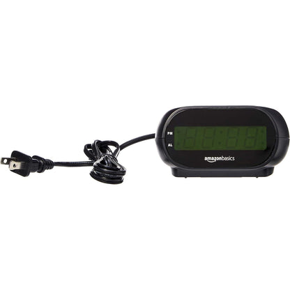 Despertador digital | Pantalla LED | Luz nocturna | Respaldo de batería | Color: negro