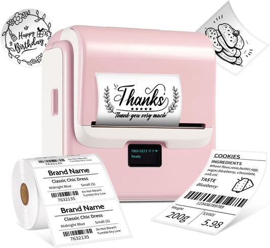 Impresora térmica de etiquetas | Bluetooth | 3.15 pulgadas | Compatible con teléfono y PC | Códigos de barras, etiquetas