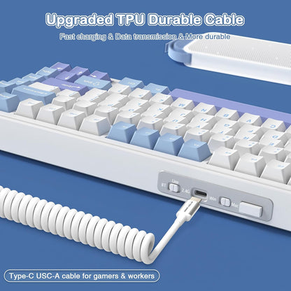 Teclado mecánico inalámbrico para juegos con perilla intercambiable | ATTACK SHARK X85 | Color: Blanco