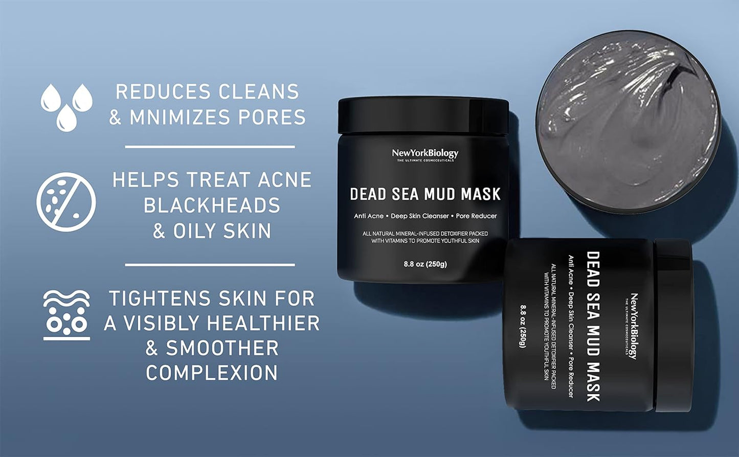 Mascarilla de barro del mar Muerto para rostro y cuerpo - 8.8 onzas
