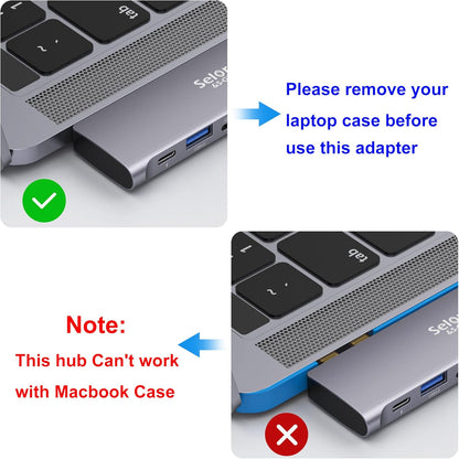 Adaptador USB C para MacBook Pro/Air M1 M2 M3 2021 2020 2019 13" 15" 16", 6 en 1 USB-C Hub MacBook Pro Accesorios con 3 puertos USB 3.0, lector de tarjetas USB C a SD/TF y puerto Thunderbolt 3 PD de