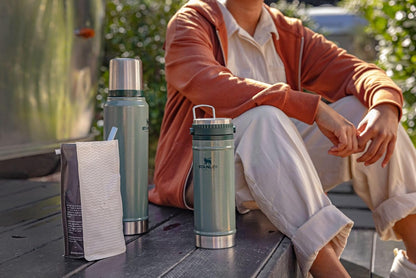 Classic Legendary Vacuum Bottle 1.5 Qt | Wide Mouth with Leakproof Cup Lid | Keep Drinks Hot or Cold | Packable for Travel | Insulated Stainless Steel Thermos | Bpa-Free | Hammertone Green