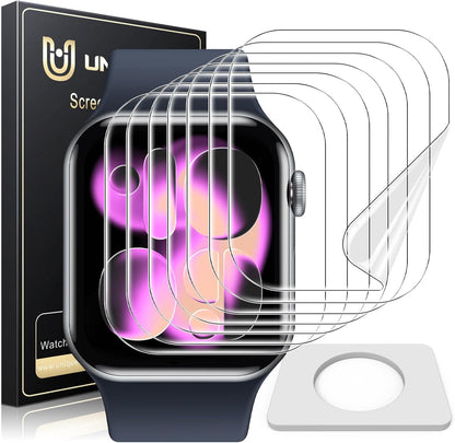 Paquete de 8 protectores de pantalla para Apple Watch | Series 11/10 de 1.654 pulgadas (1.654 in) | TPU suave | No es de vidrio | Sin burbujas | Protección contra rayas y golpes