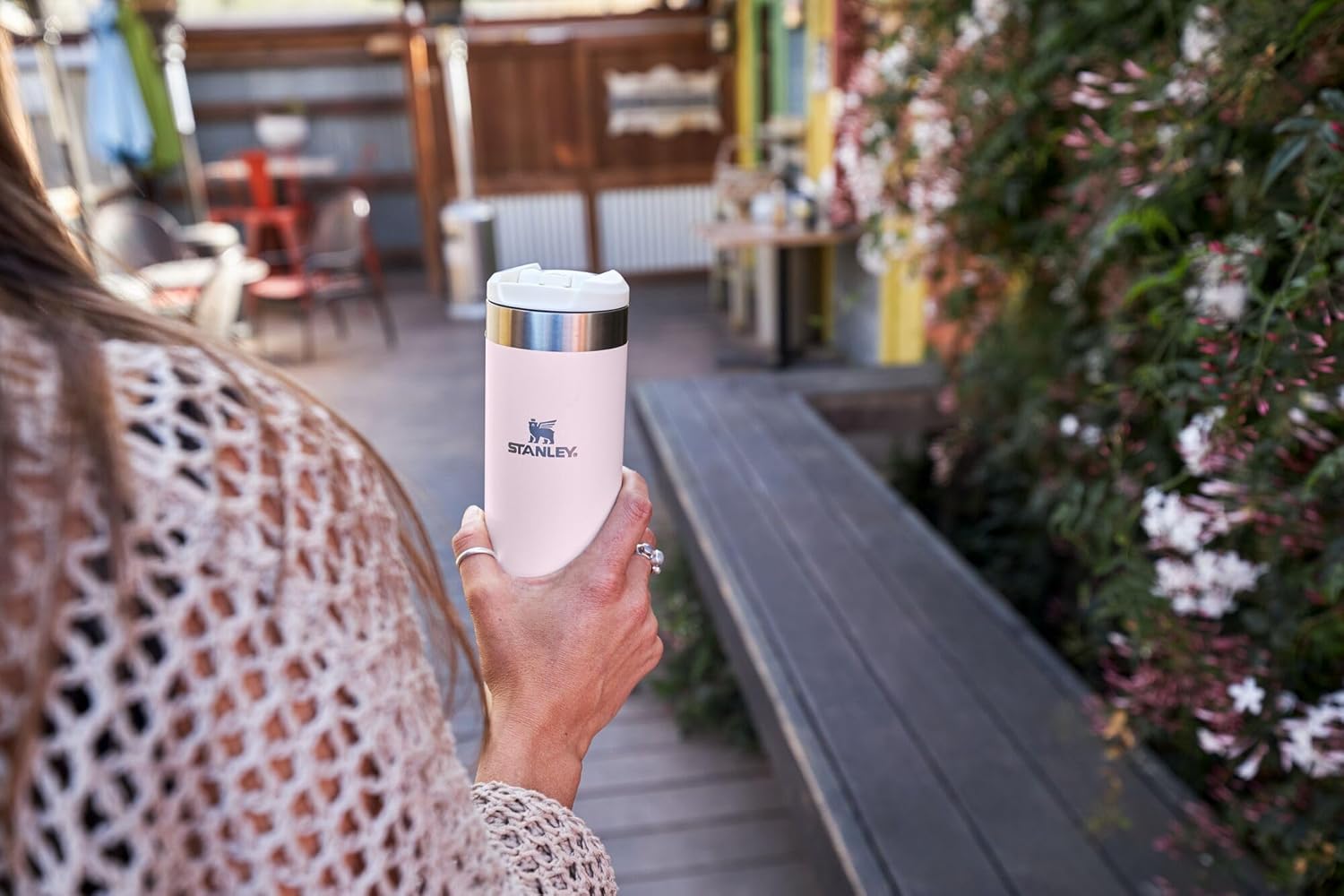 Aerolight Transit Bottle 16 Oz | Locking Drink through Lid | Leak Resistant Water Bottle or Coffee Travel Mug | Lightweight Insulated Stainless Steel | Bpa-Free | Black