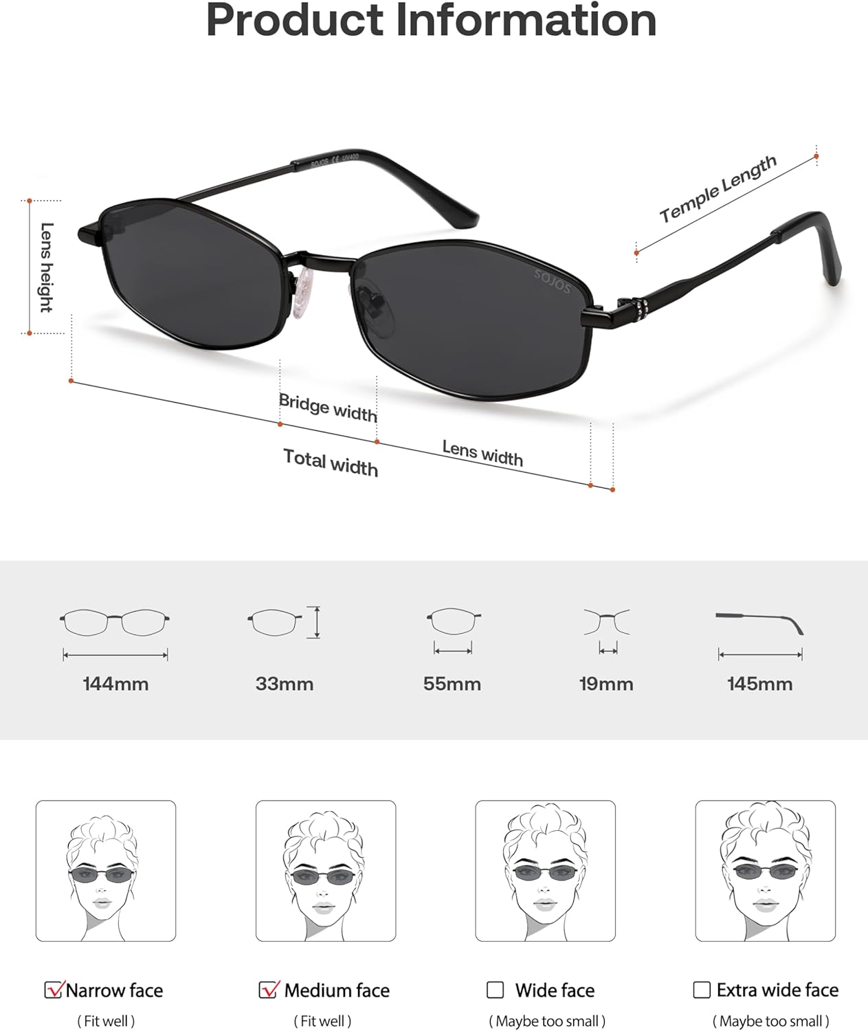 Lentes de Sol Hexagonales Polarizados SOJOS SJ1259, Retro Unisex Estilo Irregular, Protección UV400 para Hombre y Mujer