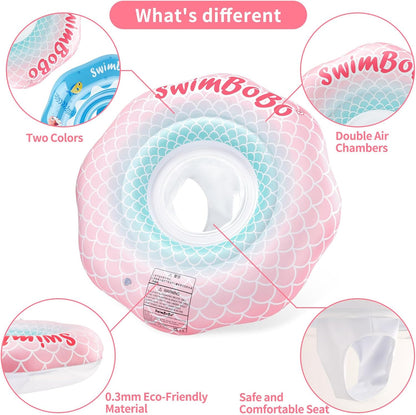 Flotador inflable de natación para bebé con asiento seguro para niños de 6 a 36 meses