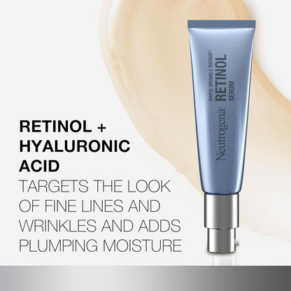 Neutrogena Serum para reparación rápida de arrugas, para rostro con Retinol y Acido Hialurónico