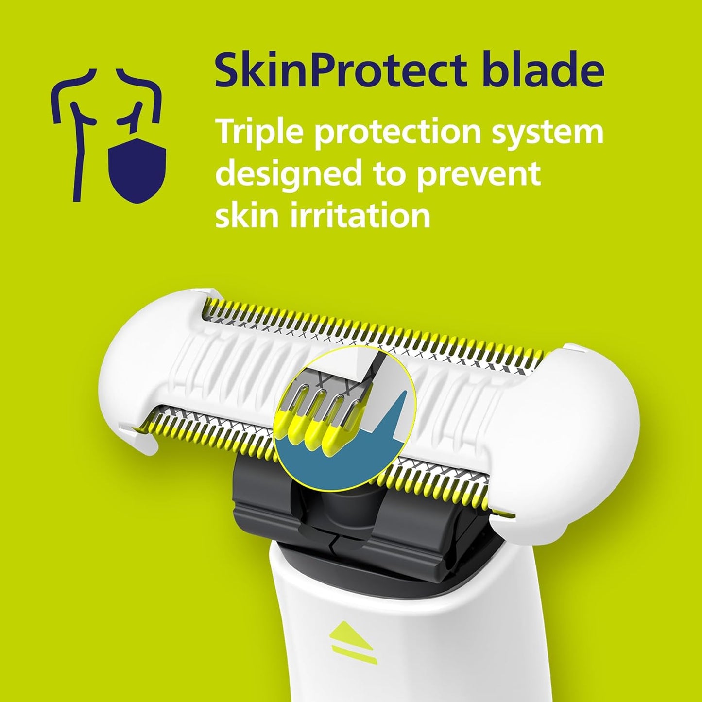 Philips Norelco OneBlade Intimate QP1924/70 | Recorta y afeita vello púbico y axilas | Protección extra de la piel | Impermeable IPX7 | 30 min de uso*