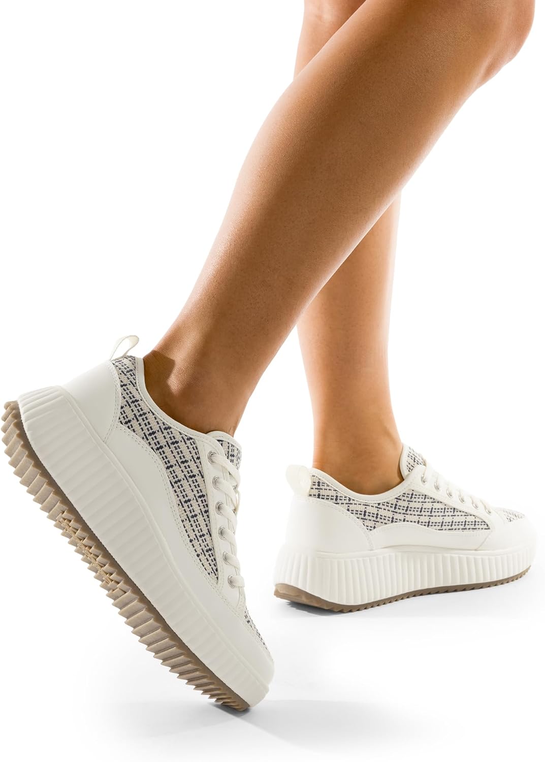 DREAM PAIRS Women Platform Chunky Lightweight Comfortable Casual Lace-Up Sky Walking Fashion Sneakers