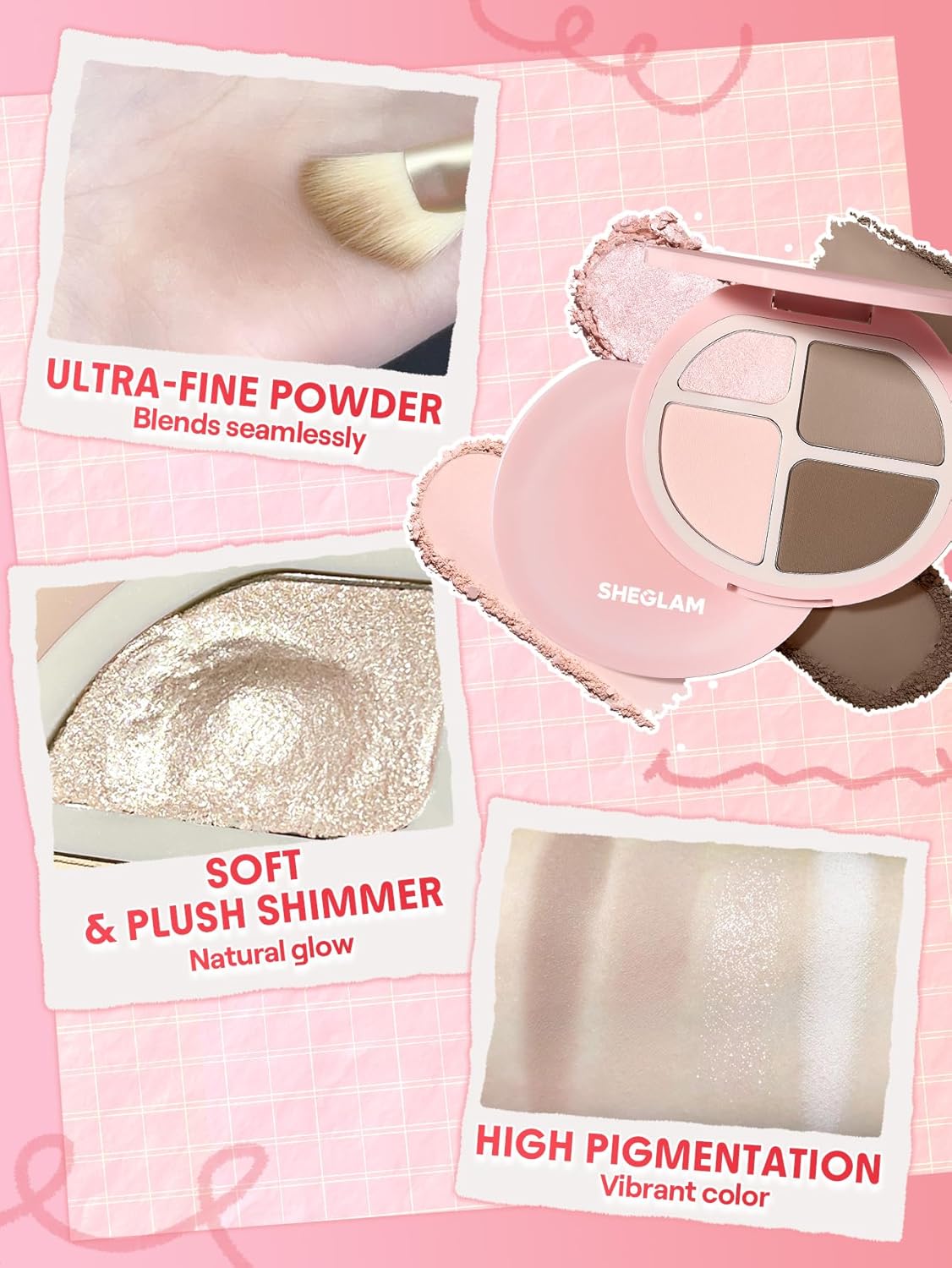 Paleta de resaltado y contorno de 4 tonos 2 en 1 | Iluminador facial y bronceador de contorno mate | cálido