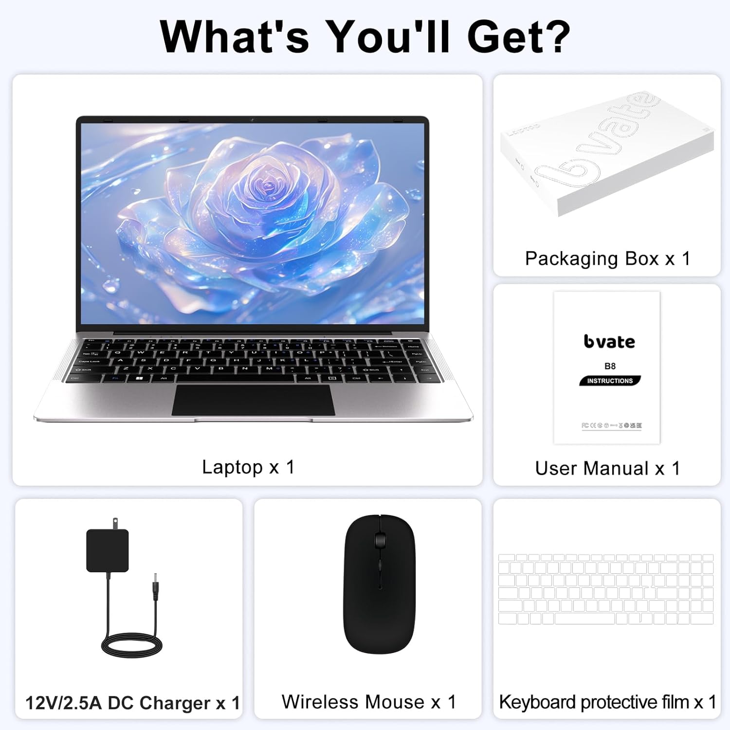 2025 14 Inch Laptop Computer Win 11 8GB+256GB SSD up to 1TB SSD Expand Laptops N4020 up to 2.8Ghz DDR4 1080P FHD Dual Wifi BT4.2 with Webcam Screen Projection Function for Business Student-Silver