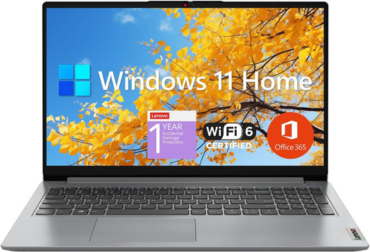 Notebook Lenovo Ideapad 1 15,6” FHD, Intel Celeron N4500, 8GB RAM, 128GB SSD + 128GB eMMC, WiFi 6, Windows 11 Home, Office 365, Grey