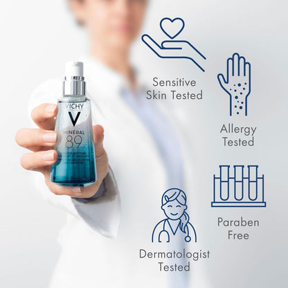 Vichy Mineral 89 Booster | Sérum de Ácido Hialurónico + Agua Volcánica – Refuerza la Barrera, Rellena e Hidrata | Gel Ligero, Oil-Free, Sin Fragancia