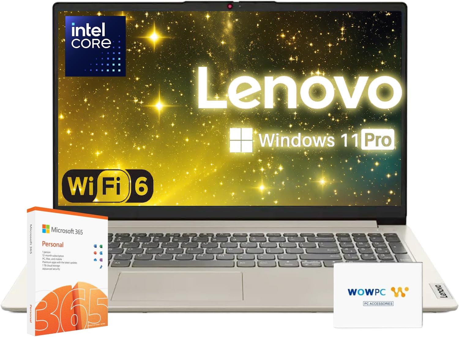 Premium Series Ideapad Laptop | Latest Model | 12GB RAM | 256GB SSD | 1 Year Office 365 W/ 1TB Cloud Storage | Intel Core | 15.6" | Numeric Keypad | Wifi 6 | Win 11 | W/Wowpc Recovery USB