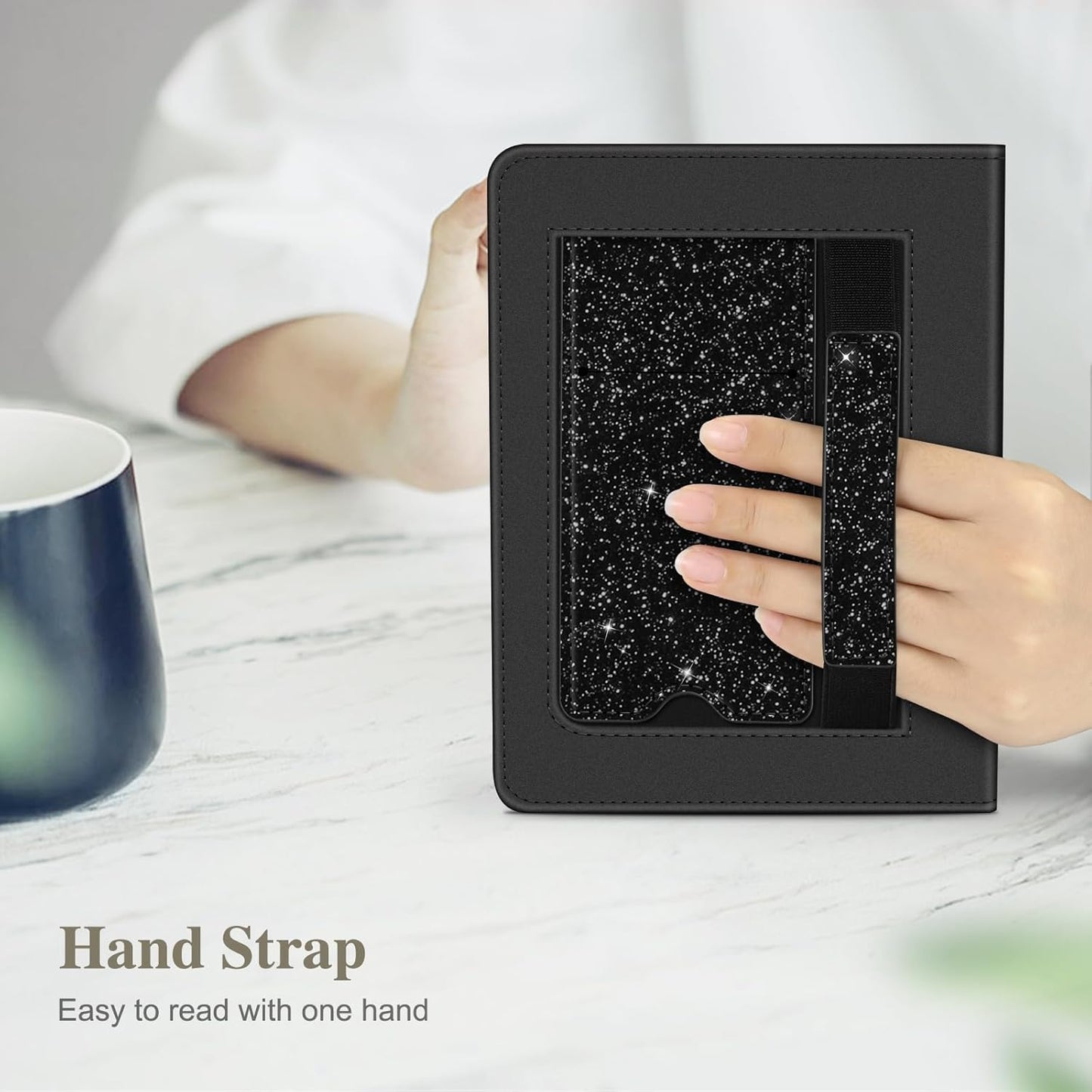 Funda para Kindle con función atril | Glitter Negro