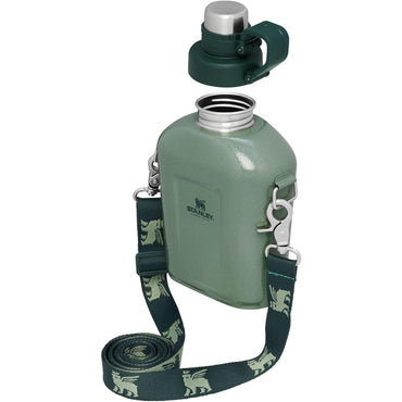 Legendary Classic Canteen 1.1 Qt | Leakproof Drink Container with Strap | Stainless Steel Water Bottle with Lid | Camping, Hiking, Travel | Bpa-Free | Hammertone Green
