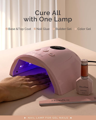 Lámpara de uñas UV LED | Color Rosa | 3 temporizadores | Sensor inteligente | Pantalla LCD