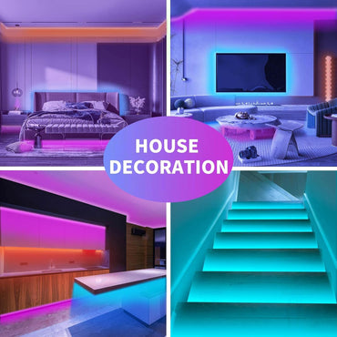 Tira LED 100FT RGB con Control por App y Control Remoto, Luces LED con Sincronización Musical, Temporizador y Adhesivo Fácil de Instalar – Decoración para Habitación, Sala y Fiestas