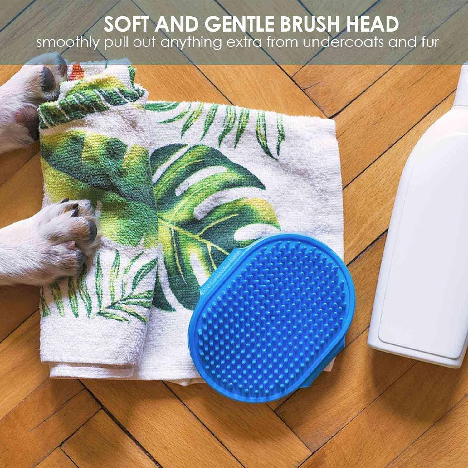 Set de 2 Cepillos de Silicona para Perros y Gatos | Cepillo de Baño y Grooming con Mango Ajustable | Masaje, Deshedding y Limpieza Suave