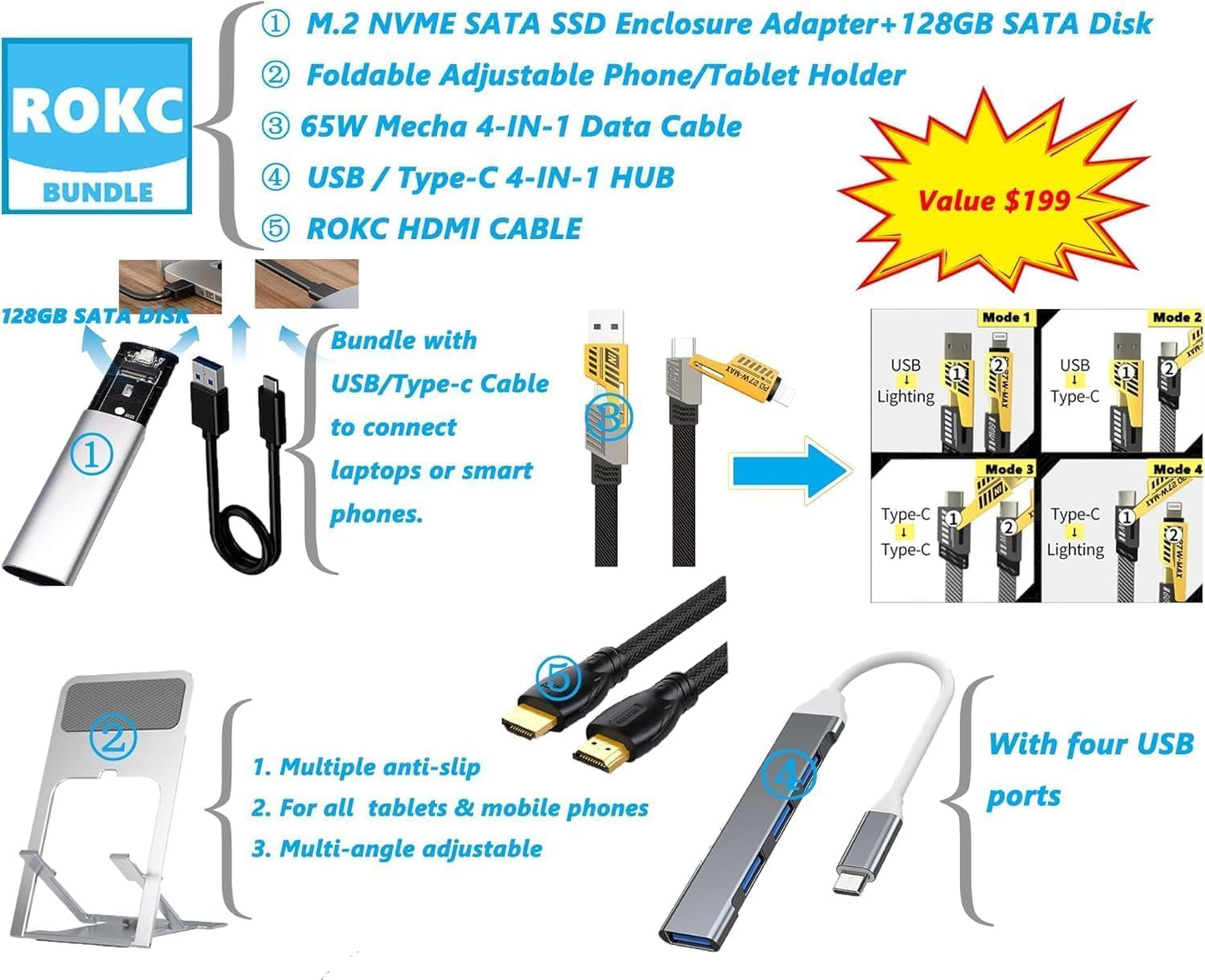 Laptop HD de 14 pulgadas con tecnología IA | Microsoft Office y almacenamiento en la nube de 1 TB incluido durante 1 año | 16 GB de RAM | SSD de 128 GB y SSD portátil de 128 GB | CPU Intel de 4