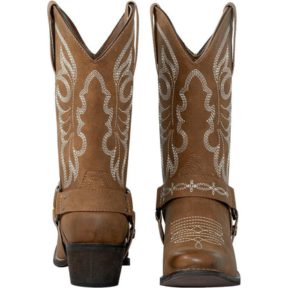 Botas vaqueras occidentales con punta cuadrada | Para mujere | Botas de equitación con arnés extraíble