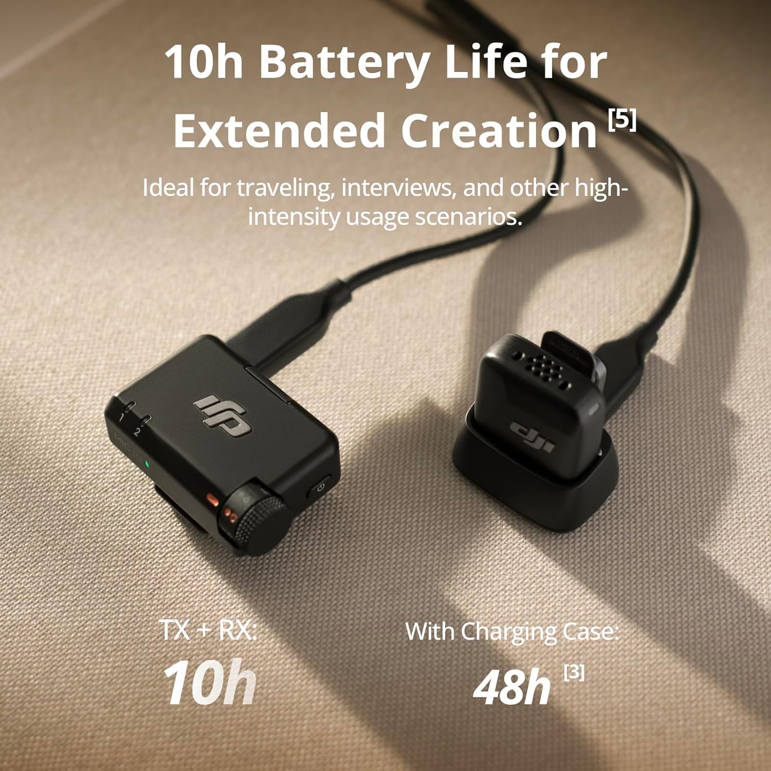 DJI Mic Mini (1 TX + 1 RX) – Micrófono Lavalier Inalámbrico Ultraliviano para iPhone, Android, Cámara – 400 m de Alcance, Audio Detallado, Cancelación de Ruido, Autolimitador, 10 h de Uso