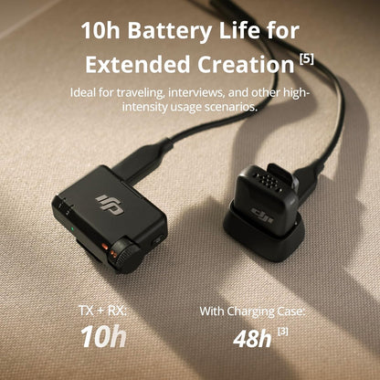 DJI Mic Mini (1 TX + 1 RX) – Micrófono Lavalier Inalámbrico Ultraliviano para iPhone, Android, Cámara – 400 m de Alcance, Audio Detallado, Cancelación de Ruido, Autolimitador, 10 h de Uso