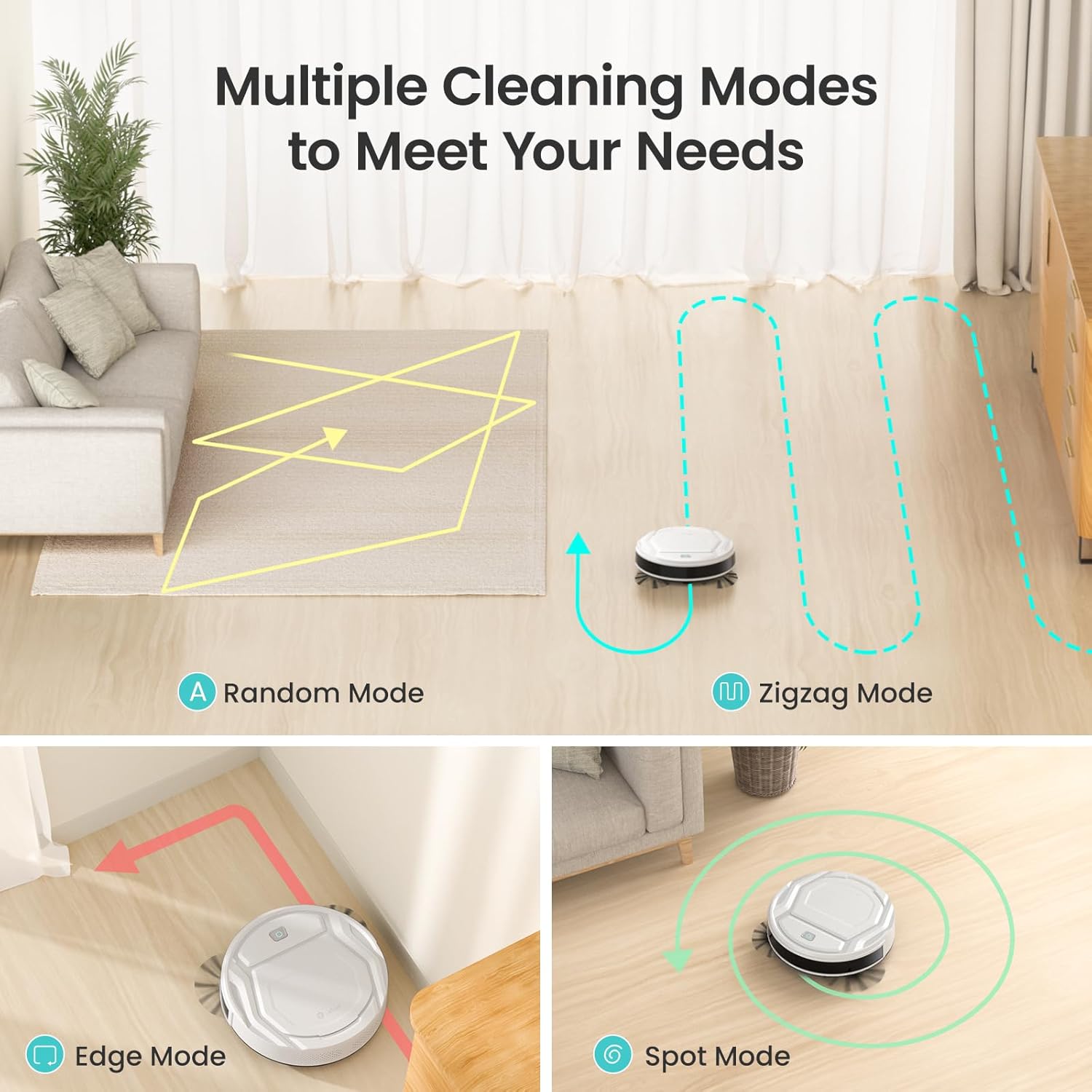 Lefant M210 Robot Vacuum Cleaner | 2000Pa Succión Potente, 120 Min Autonomía, Wi-Fi/App/Alexa, Ultra Delgado, Bajo Ruido, Auto Recarga, Ideal para Pelo de Mascotas y Pisos Duros