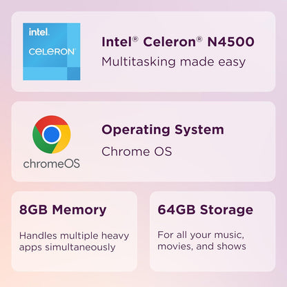 Laptop Lenovo IdeaPad 3i Chromebook | Pantalla FHD de 15.6" | Intel Celeron N4500 | 8 GB de RAM, 64 GB eMMC | Cámara de 720p | Color: azul abismo