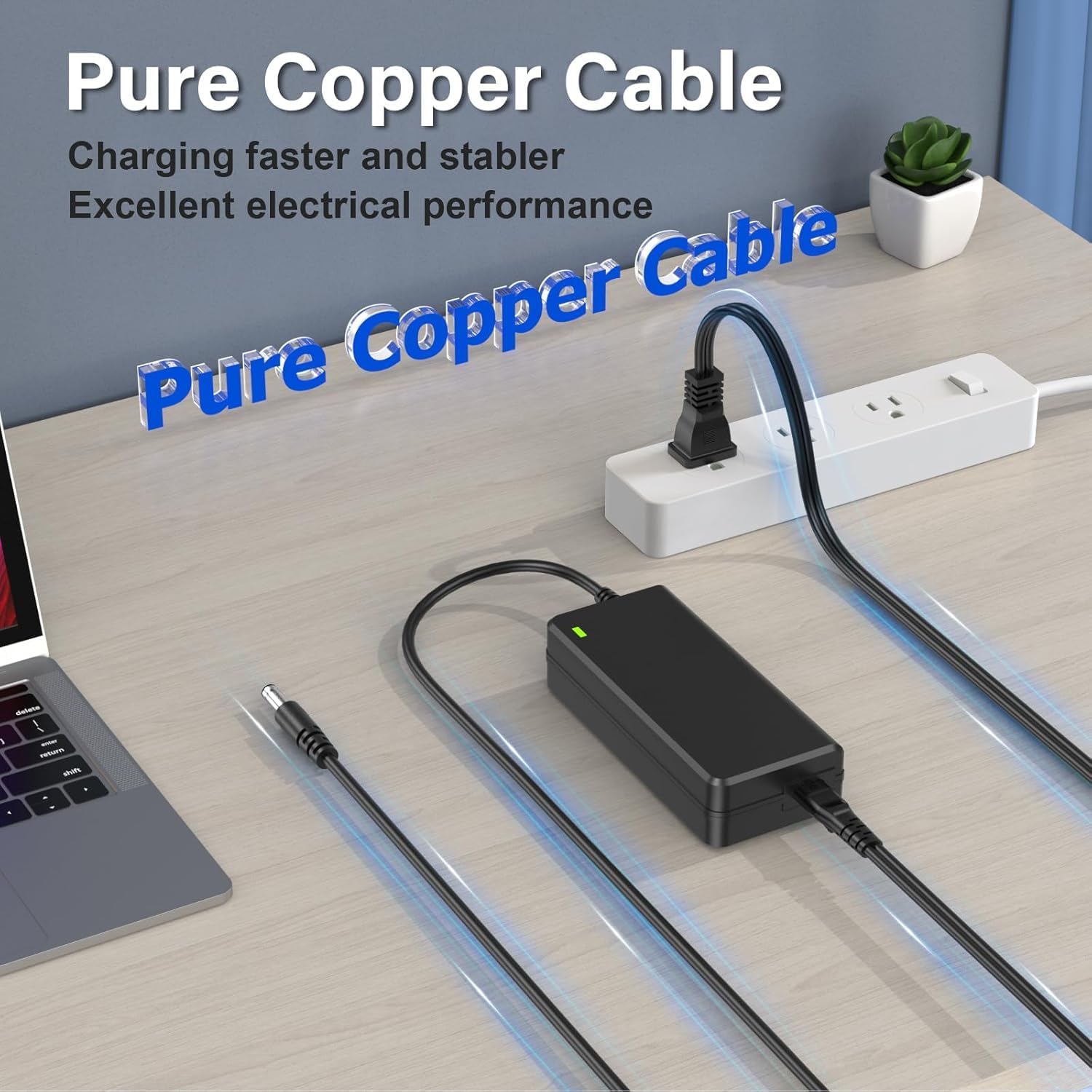 Cargador de cable de alimentación de 42V 1.7A 1.5A 1A 0.5A DC en adaptador de 42V | 10 tomas intercambiables | Fuente de alimentación 42V | 1700 mA 1600 mA 1500 mA