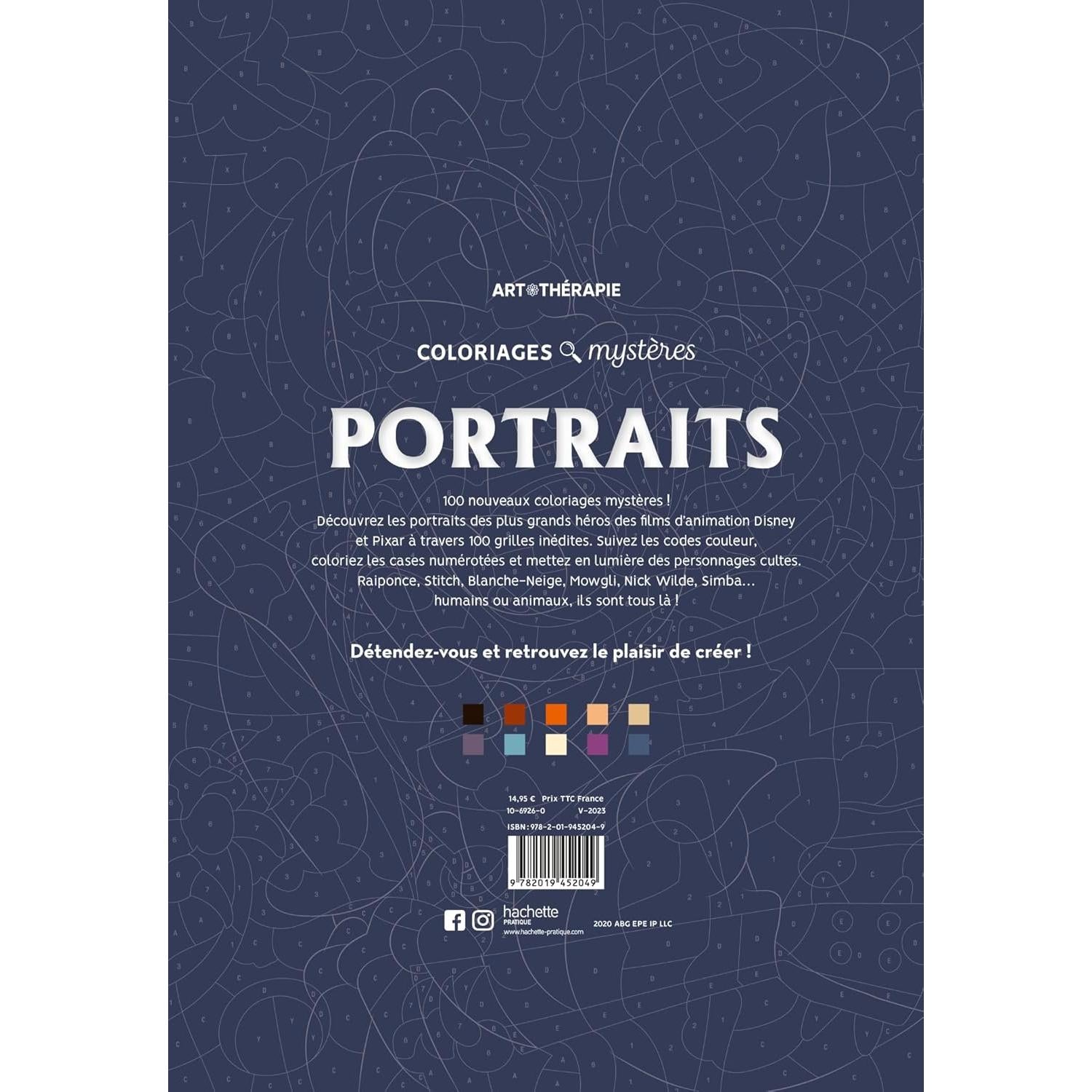 Dibujos para colorear de Disney Mystery | Edición: Retratos (ilusión óptica) | Arteterapia | idioma: Francés